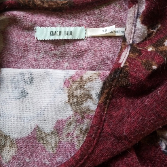 Kimchi Blue deep maroon floral skater dress - Picture 4 of 4